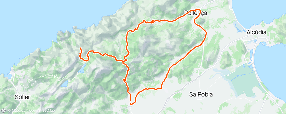 Map of the activity, Out early on Sa Batailla + Sa Calobra to beat the coaches…