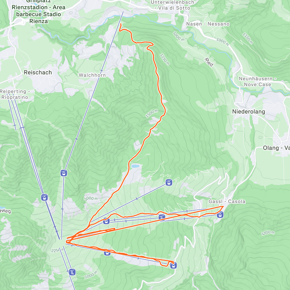 Карта физической активности (Sessione di sci alpino mattutina)