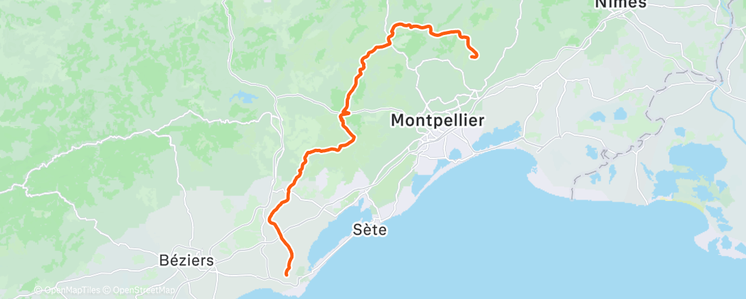 Map of the activity, Agde >>> Saint-Drezery 🌞