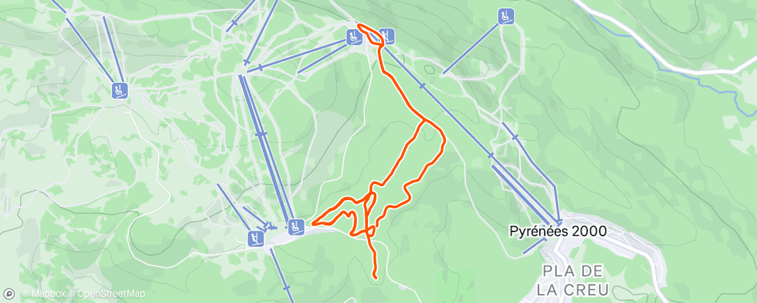 Map of the activity, Afternoon Run