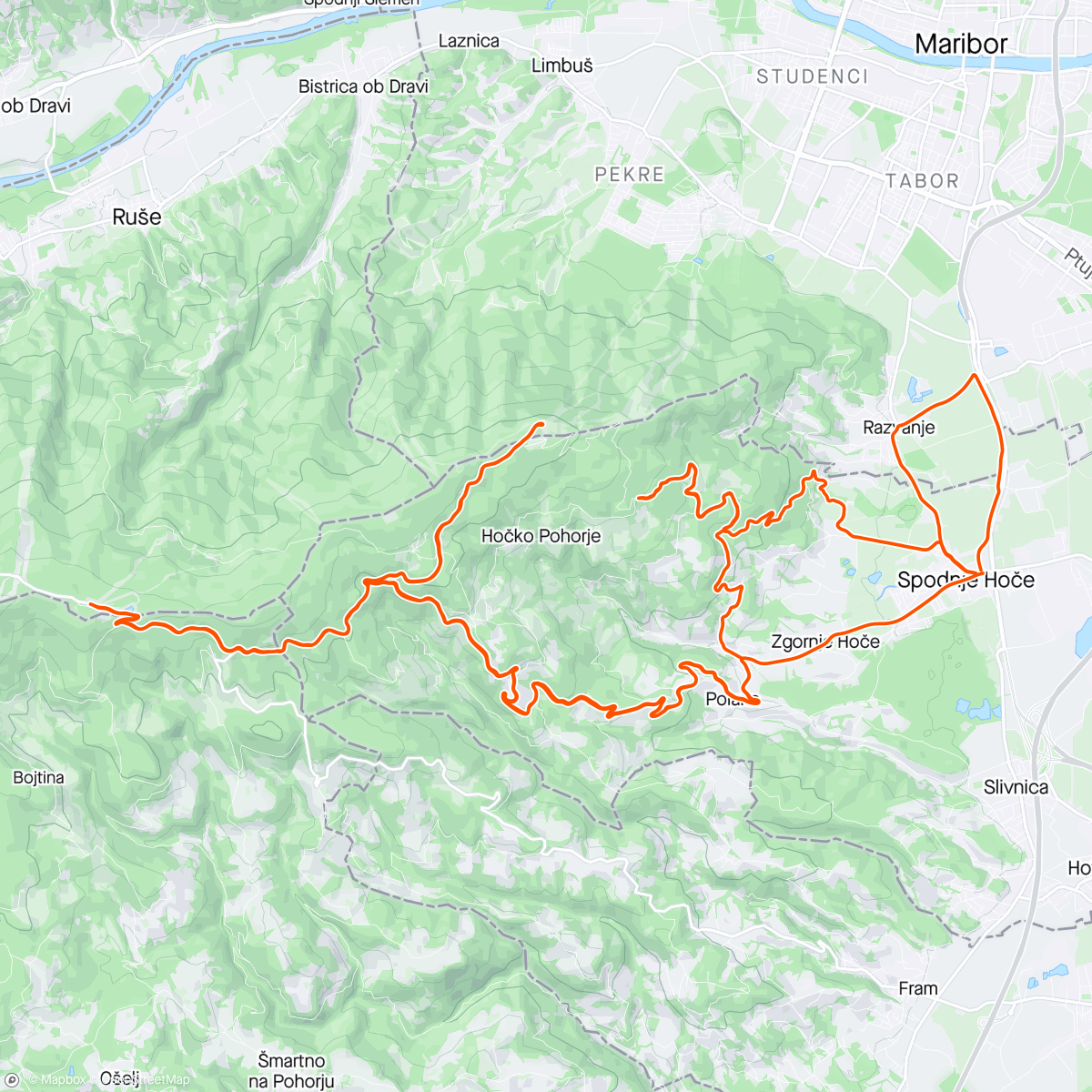 Map of the activity, Pohorje