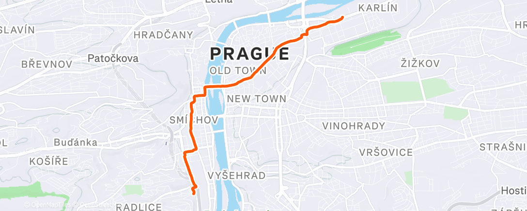 Map of the activity, Morning Run