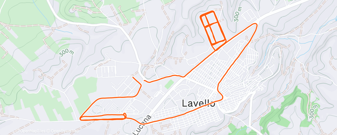 Map of the activity, Corsa mattutina