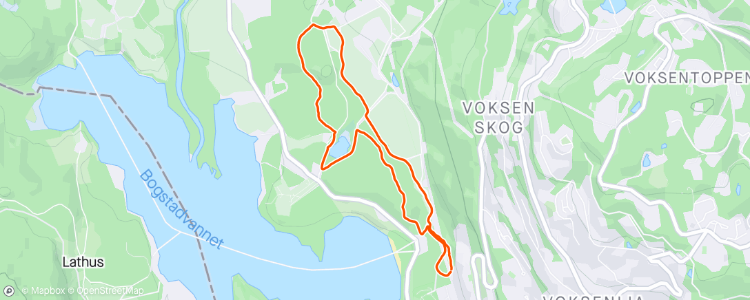 Map of the activity, Enkel løping og noen øvelser i skogen med Sivert