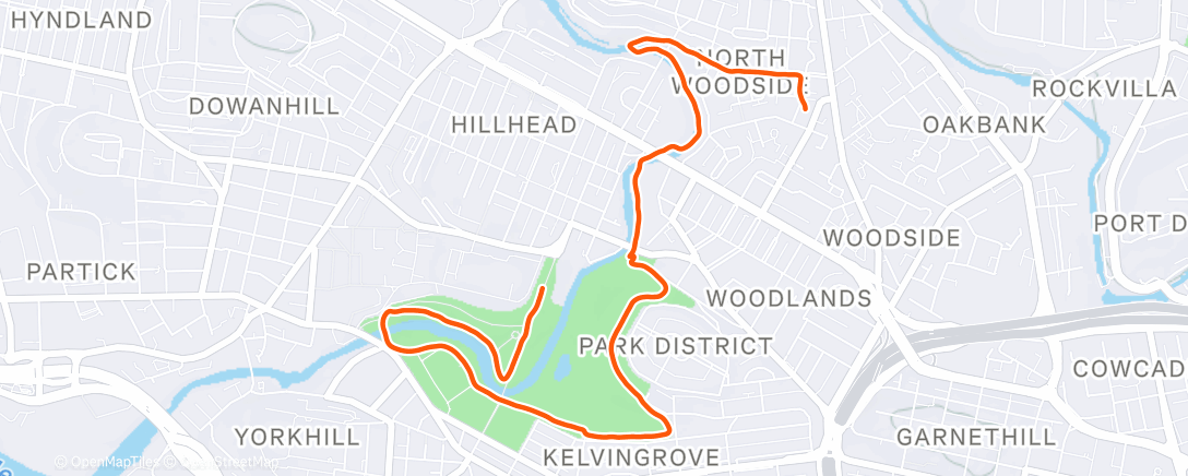 Map of the activity, Afternoon Run