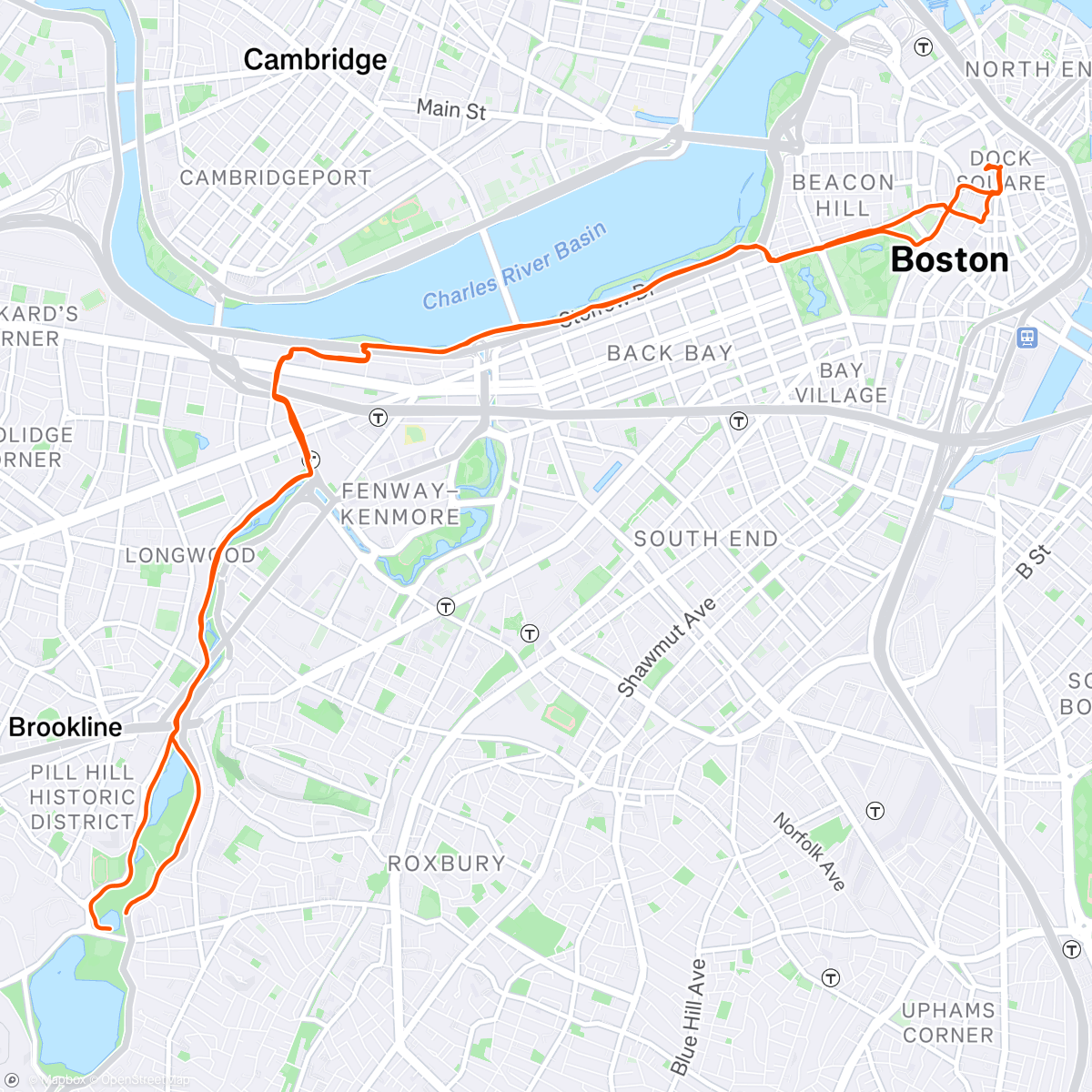 Map of the activity, Ride to City Hall