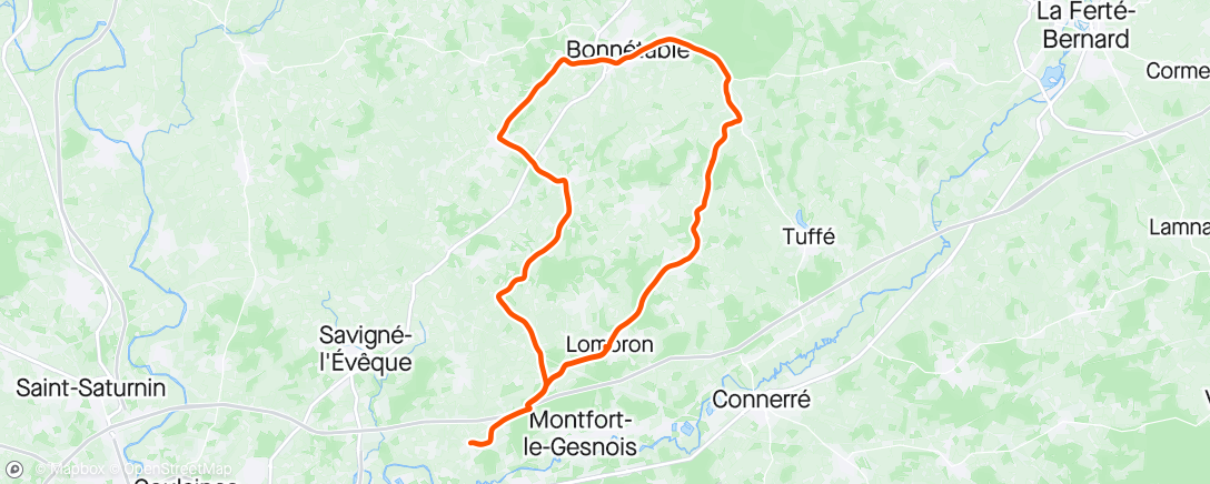 Map of the activity, Sortie vélo en soirée avec Seb
