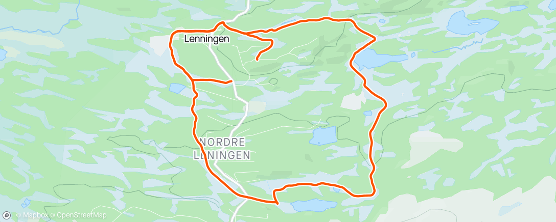 Map of the activity, 1. Påskedag - skitur