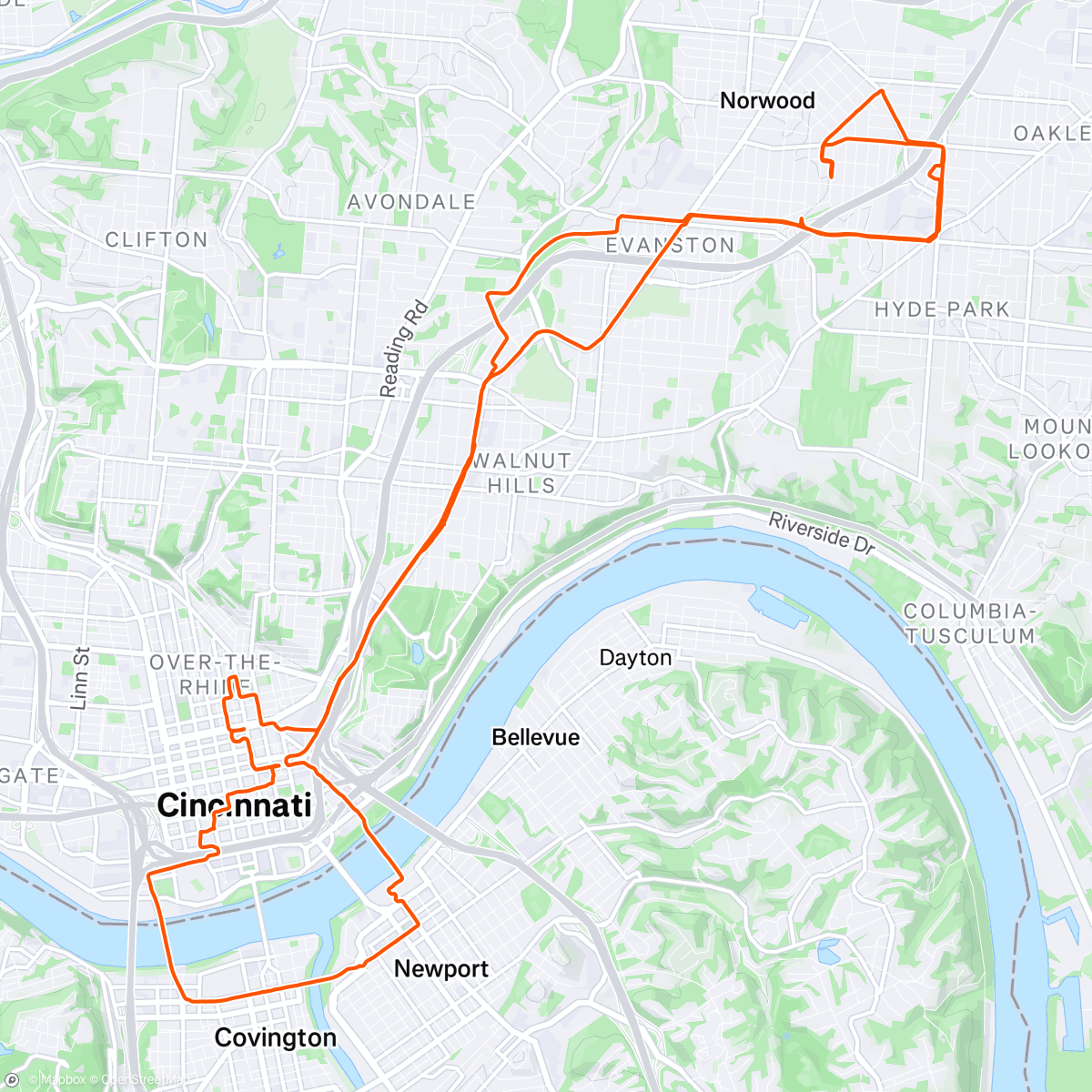 Map of the activity, Morning Run