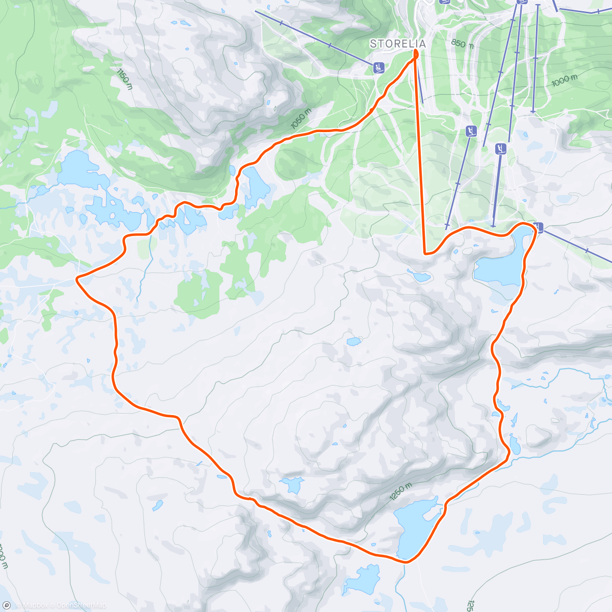 Map of the activity, Systerskardrunden fra Skigaarden (inkl heisen)
