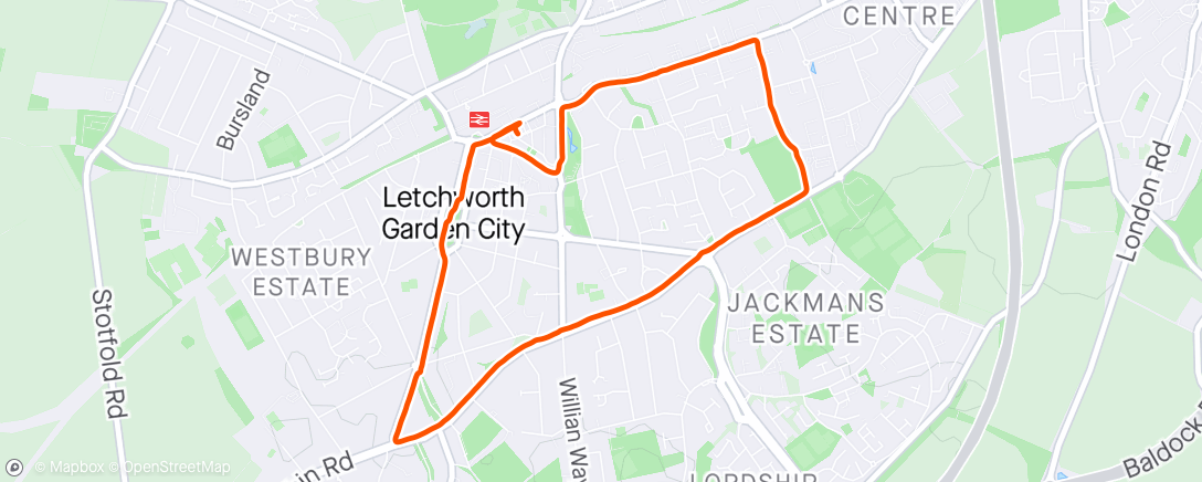 Map of the activity, ⛅ Letchworth 6km Easy Run with Runna ✅
