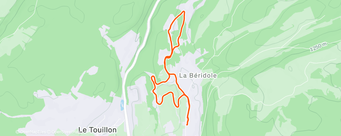 Map of the activity, Ski nordique le midi