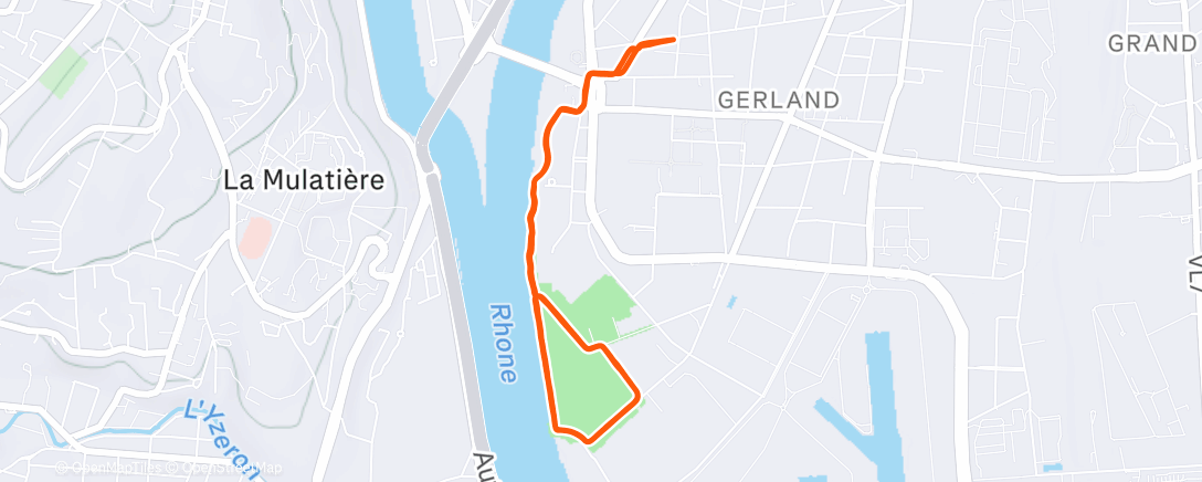 Карта физической активности (Course à pied dans l'après-midi)