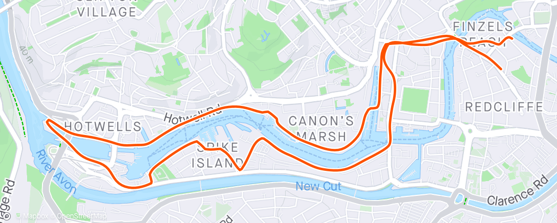 Map of the activity, Morning run around the harbour