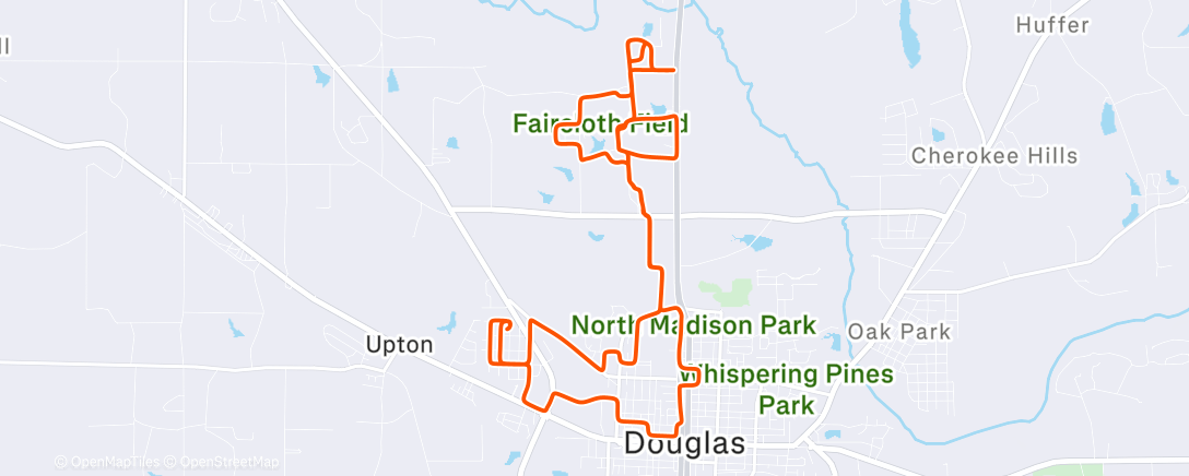 Map of the activity, Mostly trail to HS