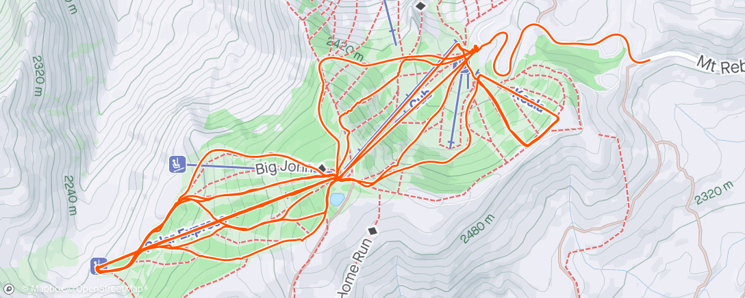 Map of the activity, Ski day w/Greg Torino and Barbara