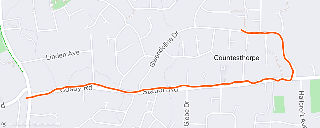 Map of the activity, Evening Run