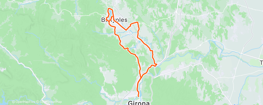 Map of the activity, Lunch Ride