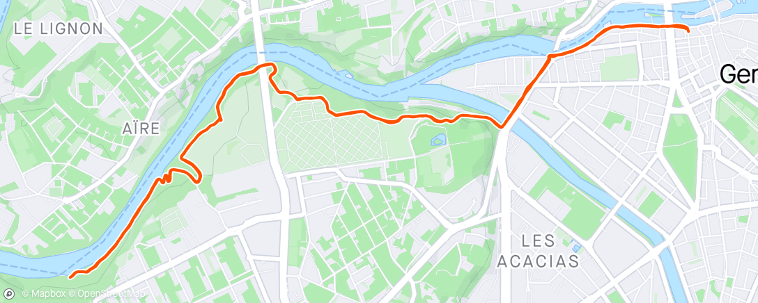Map of the activity, 15.04.2024 - Run - Le Rhone