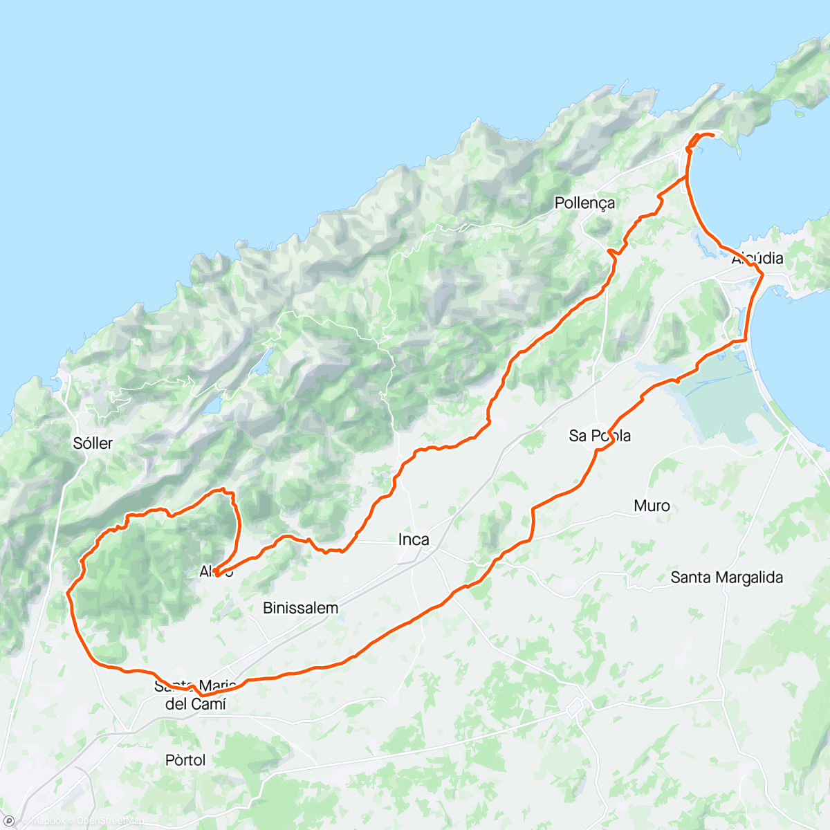 Mapa de la actividad (Mallorca 2024, dag 6, Col de Orient)