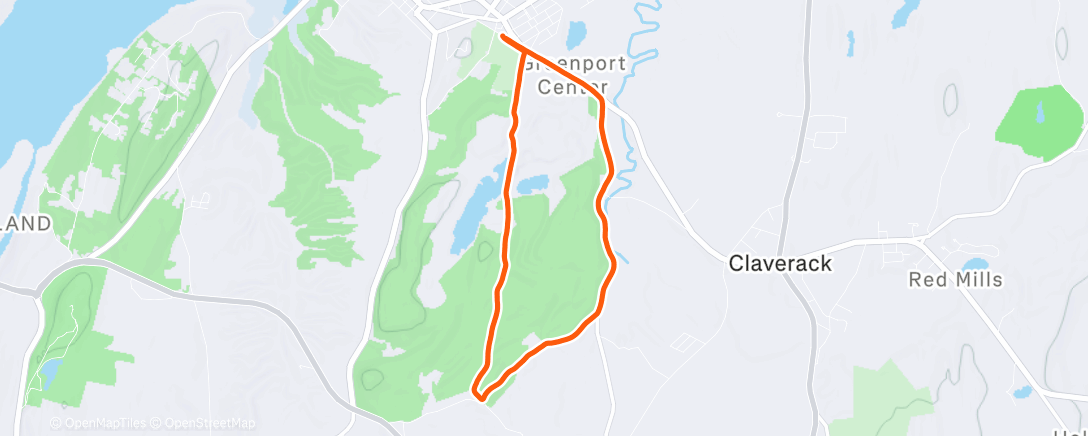 Map of the activity, Afternoon Run
