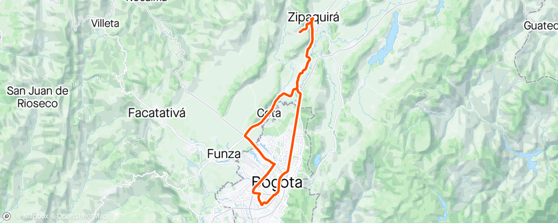 Map of the activity, Cota-Chia-Zipa-San Jorge