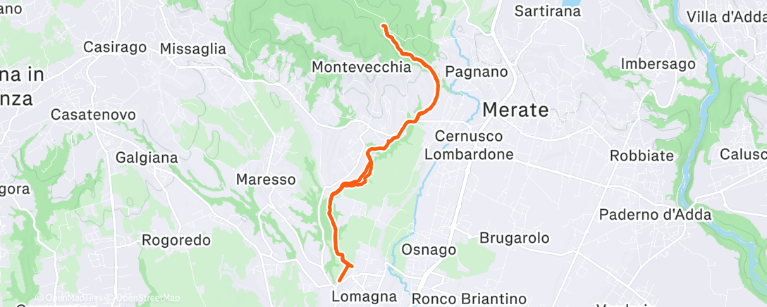 Map of the activity, Sessione di trail running all’ora di pranzo