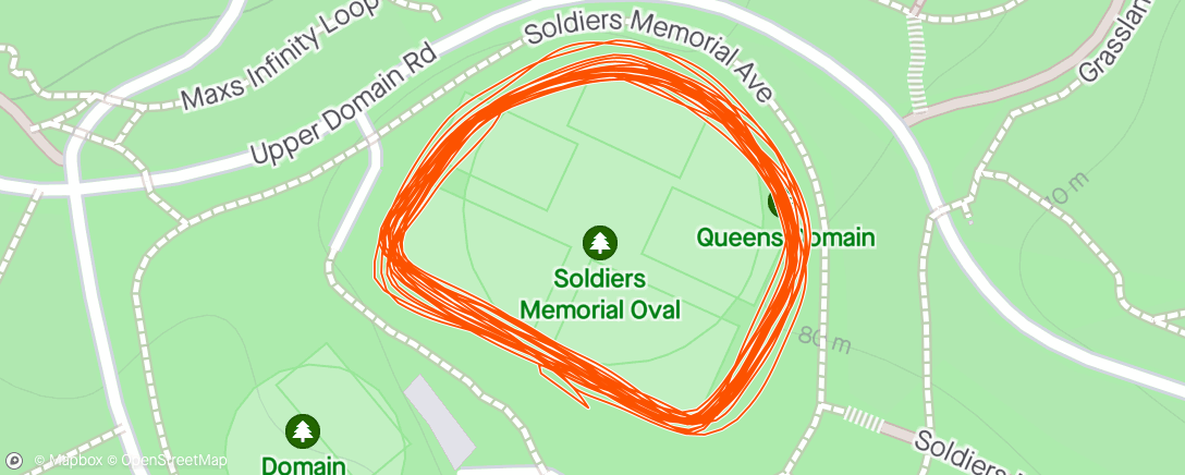 Map of the activity, Tuesday intervals