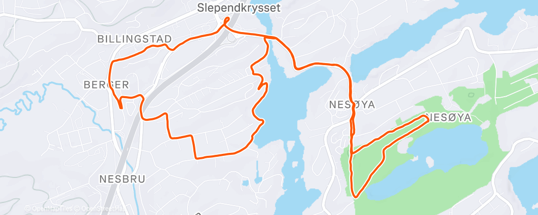 Map of the activity, Afternoon Trail Run