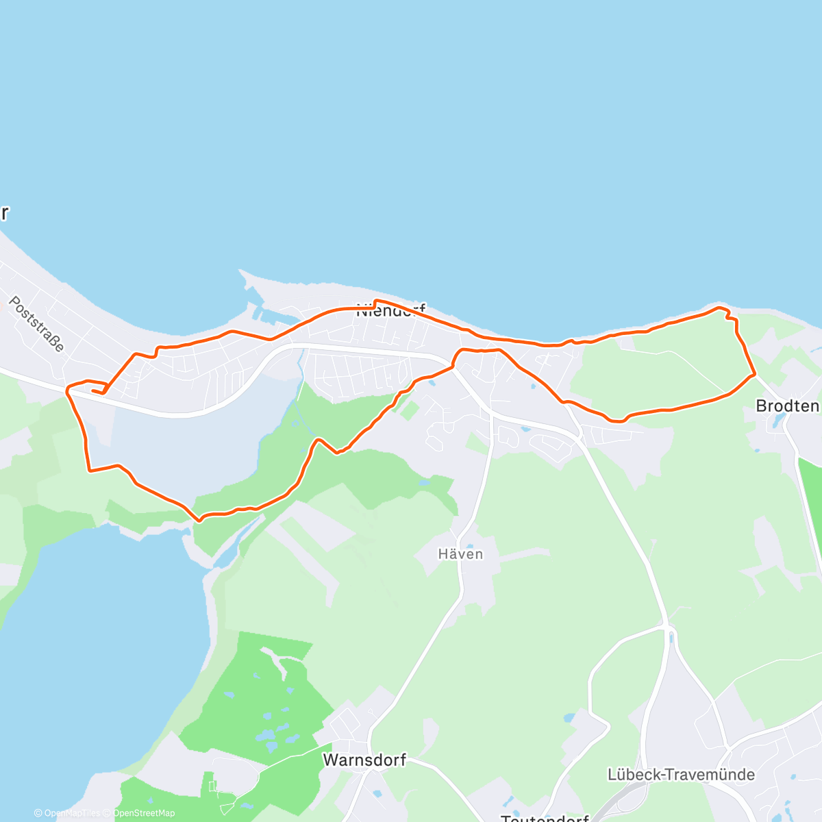 Map of the activity, Mittagslauf