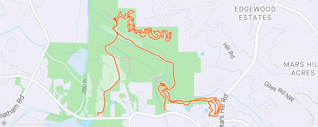 Map of the activity, Toona Trails