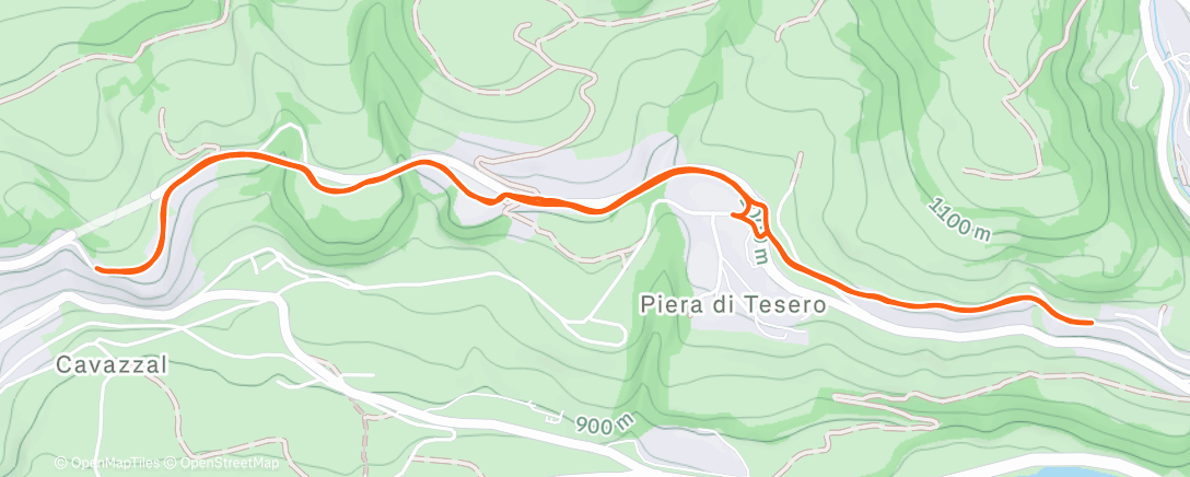 Map of the activity, Cavalese jog