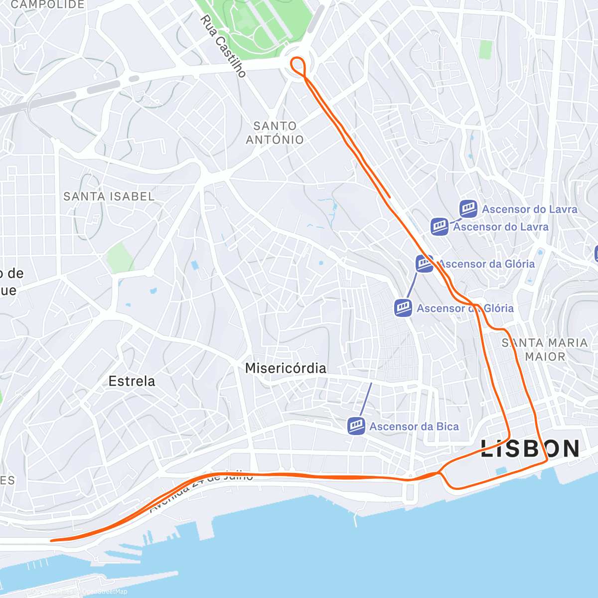 Карта физической активности (Lild São Silvestre de Lisboa 2025)