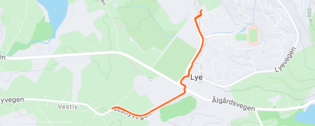 Map of the activity, Afternoon Run
