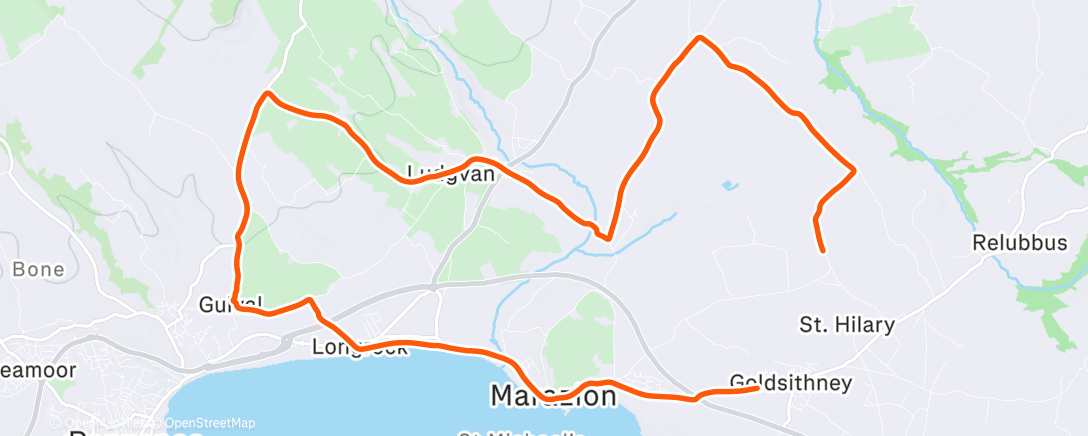 Map of the activity, Lunch Ride