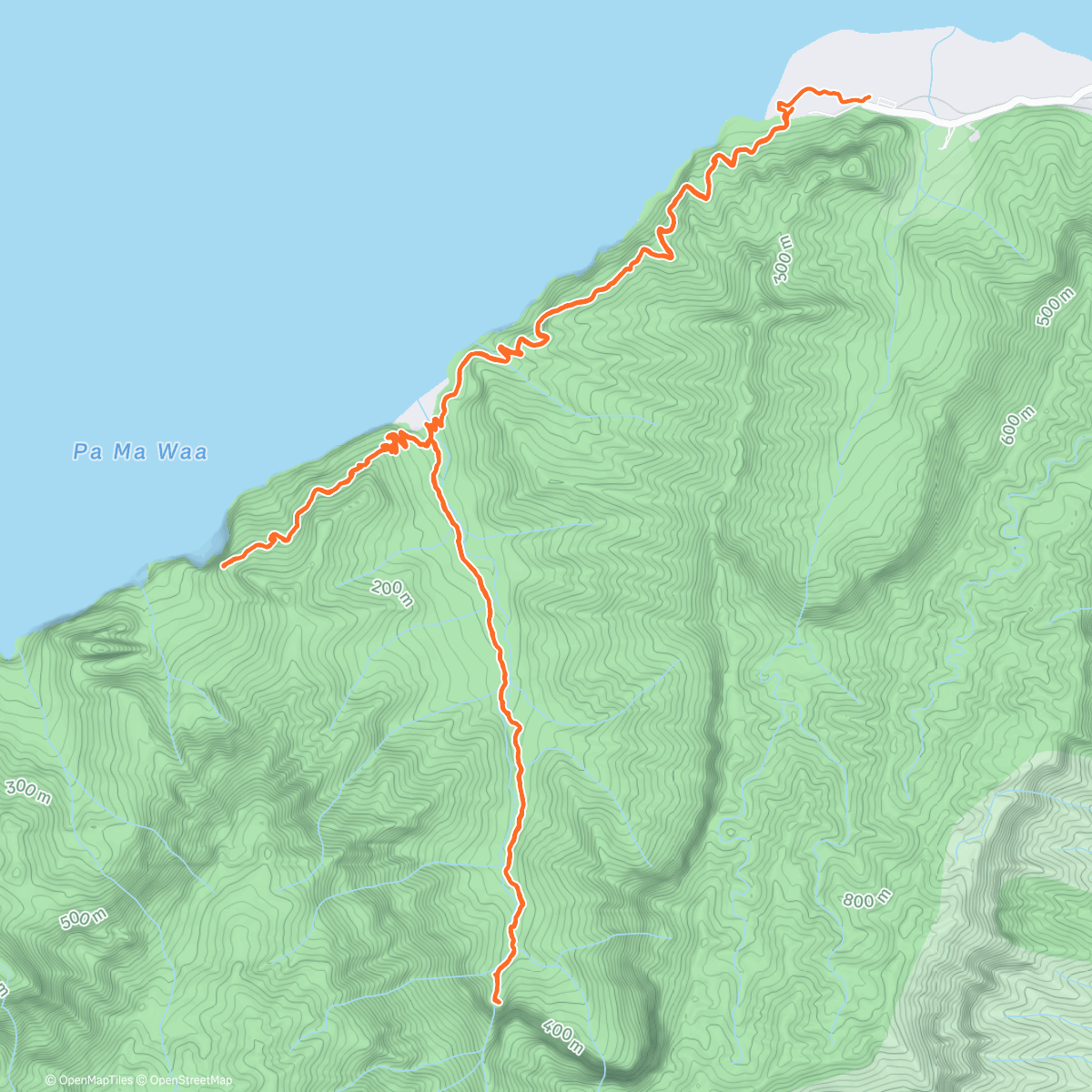 Map of the activity, Hanakāpīʻai Falls