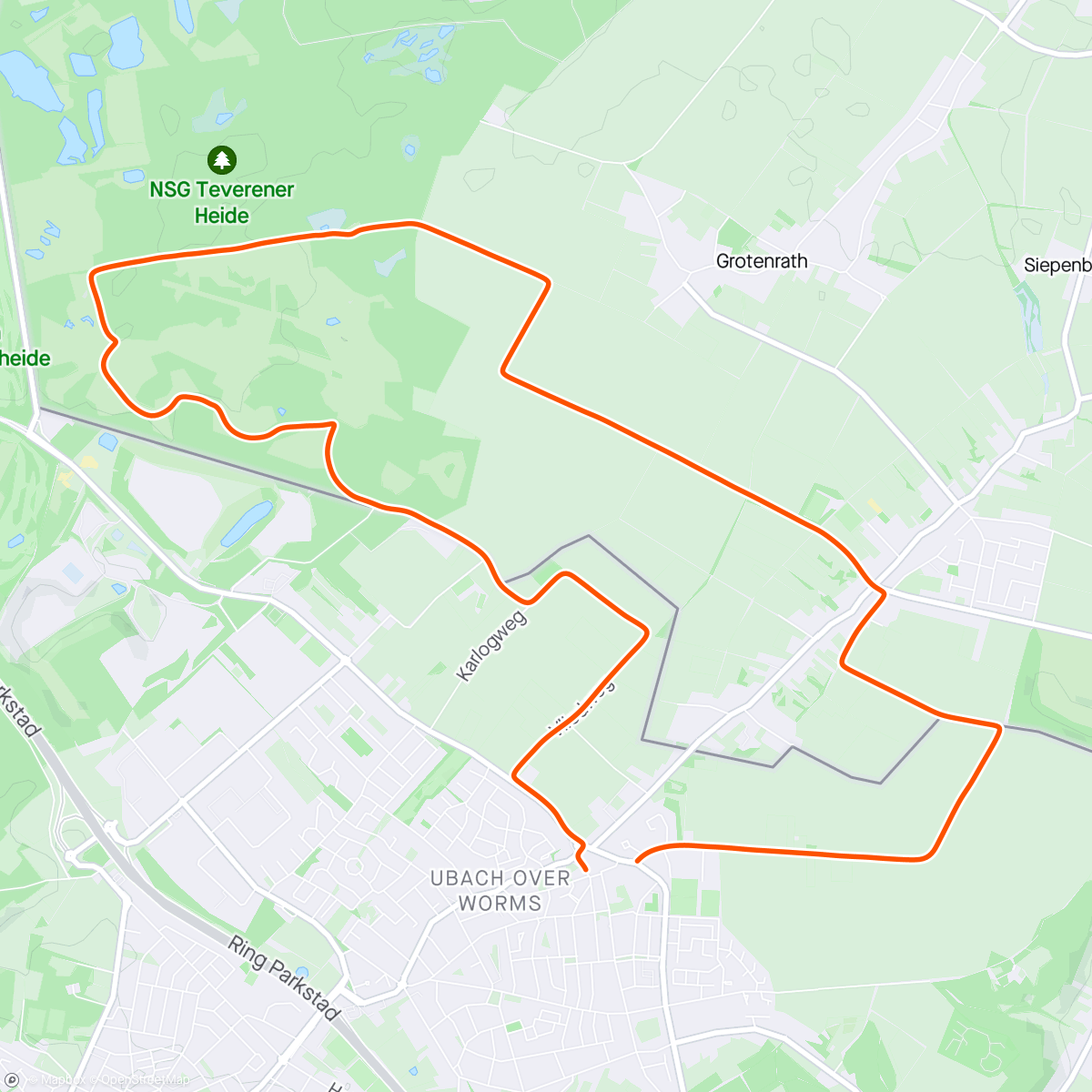 Map of the activity, Loopje met de loopgroep rond de kerk van Waubach.