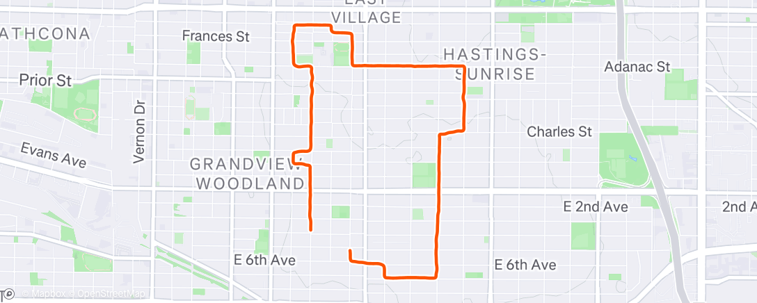 Map of the activity, Morning Run