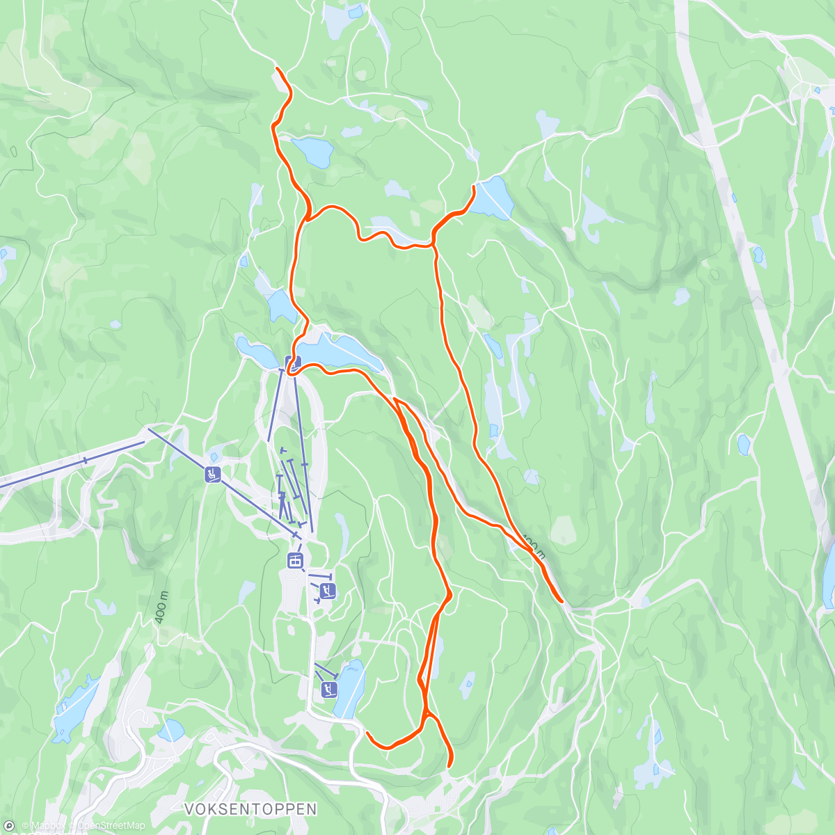 Map of the activity, Vårskitur med Erik og Martine fra Øversetertjærn + liten strafferunde med Snorre.