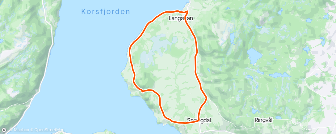 Map of the activity, Stakerunde med sviktende bremse og null teknikk ned til Fiskå mølle