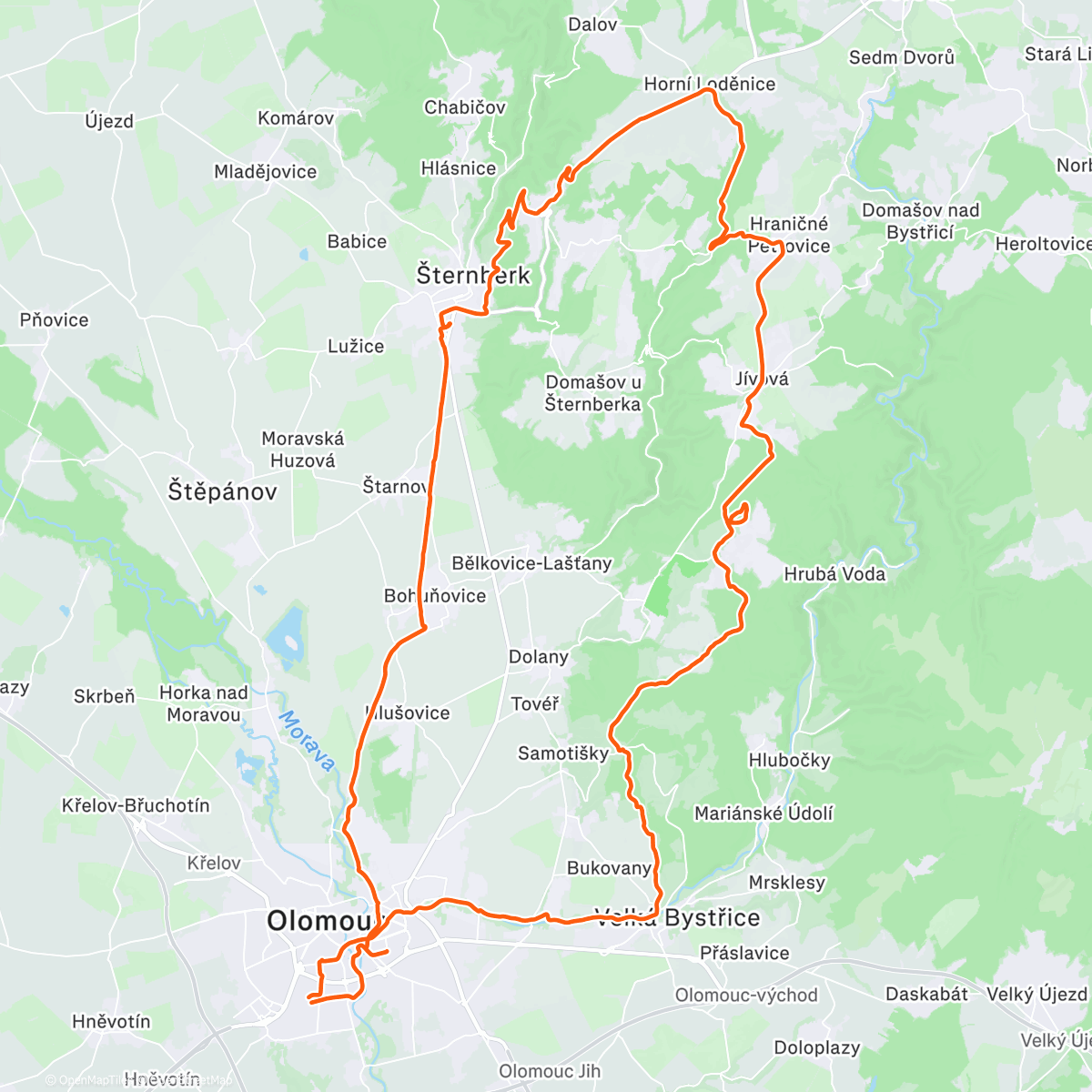 Map of the activity, Bike Jedova - Horní Lodenice 🌞❄️👌