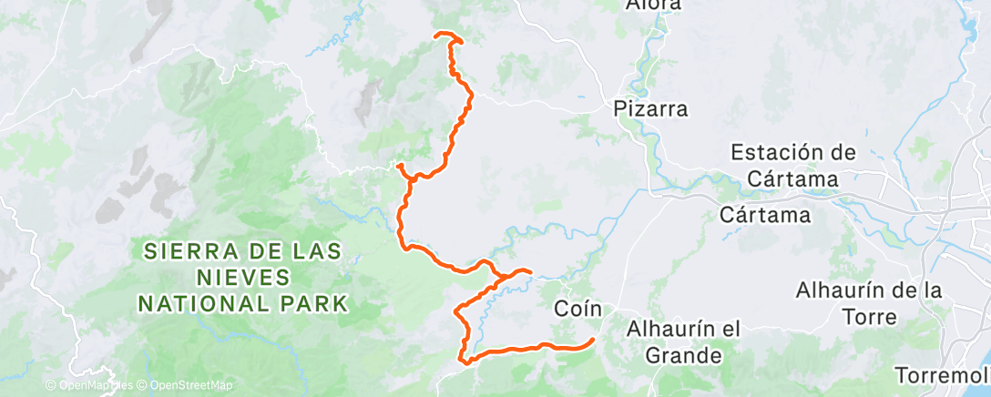 Mapa de la actividad (Morning Ride)