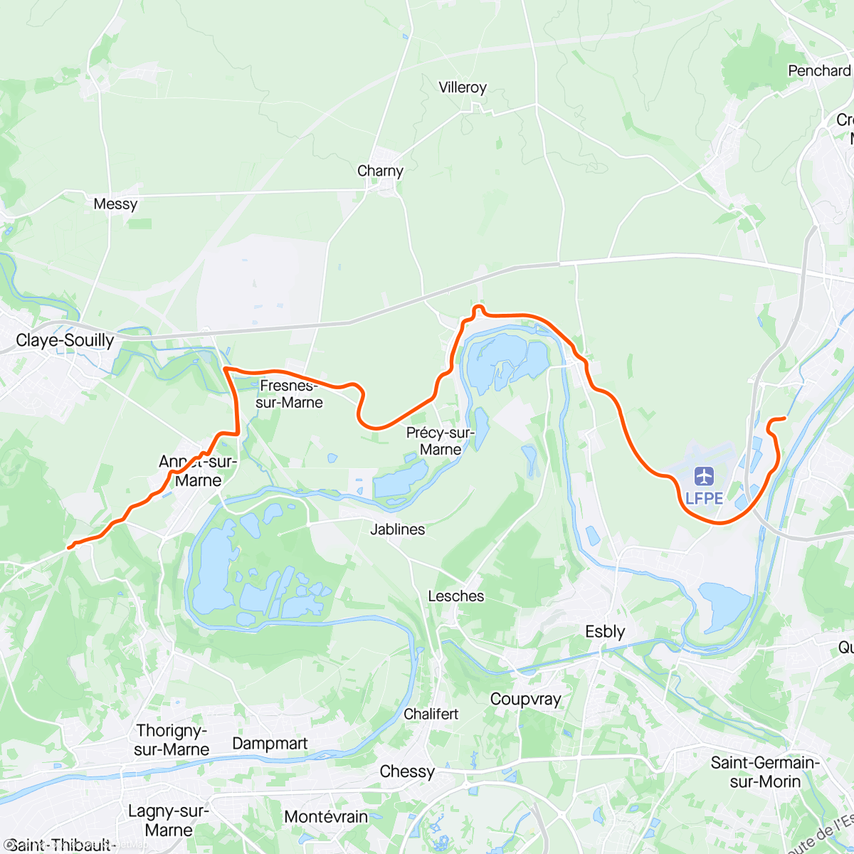 Karte der Aktivität „Gravel - 1h34 # À/R Canal de l’Ourcq”