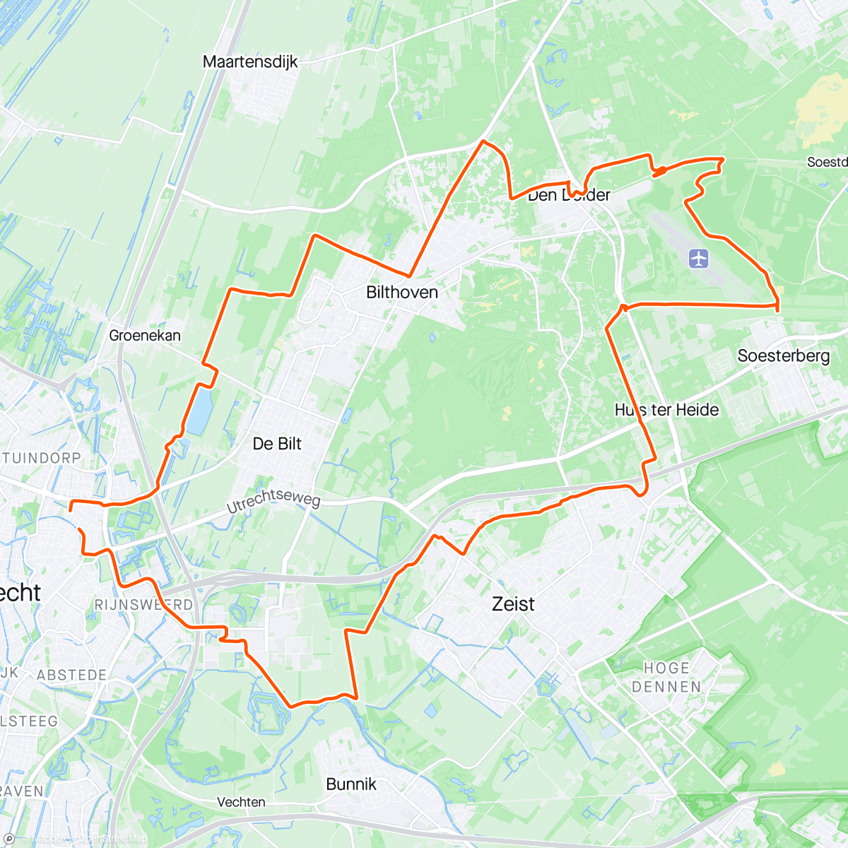 Mapa de la actividad (MaandagBosFietsDag)