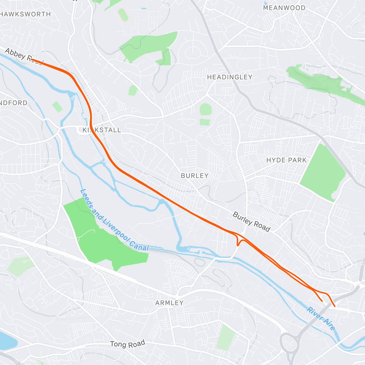 Map of the activity, Abbey dash