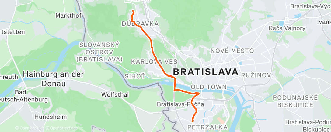 Map of the activity, Evening Ride