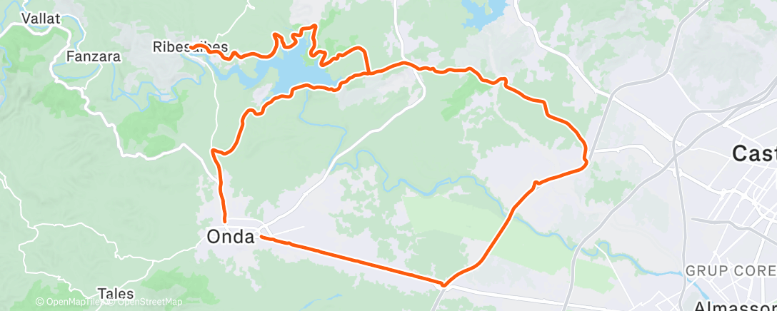 Map of the activity, Bicicleta a la hora del almuerzo