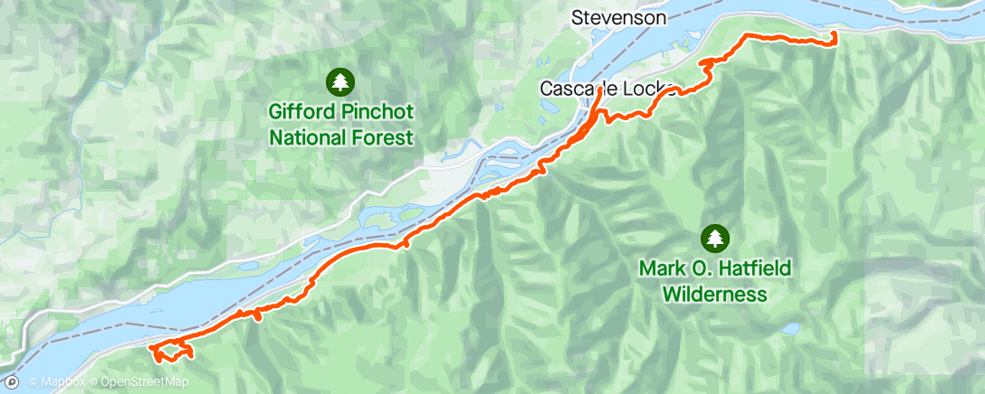 Map of the activity, Gorge Waterfalls 100K