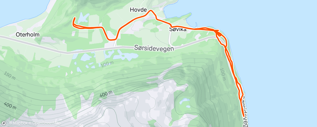 Map of the activity, Afternoon run