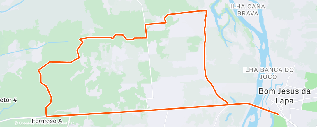 Map of the activity, Pedalada de mountain bike matinal
